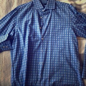 Blue checked Hugo Boss regular fit shirt